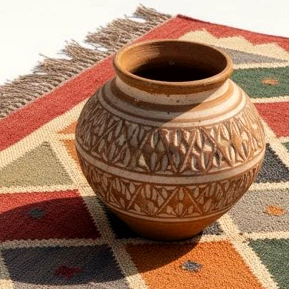 Multicolor Jute Handmade Vintage Dhurrie For Home